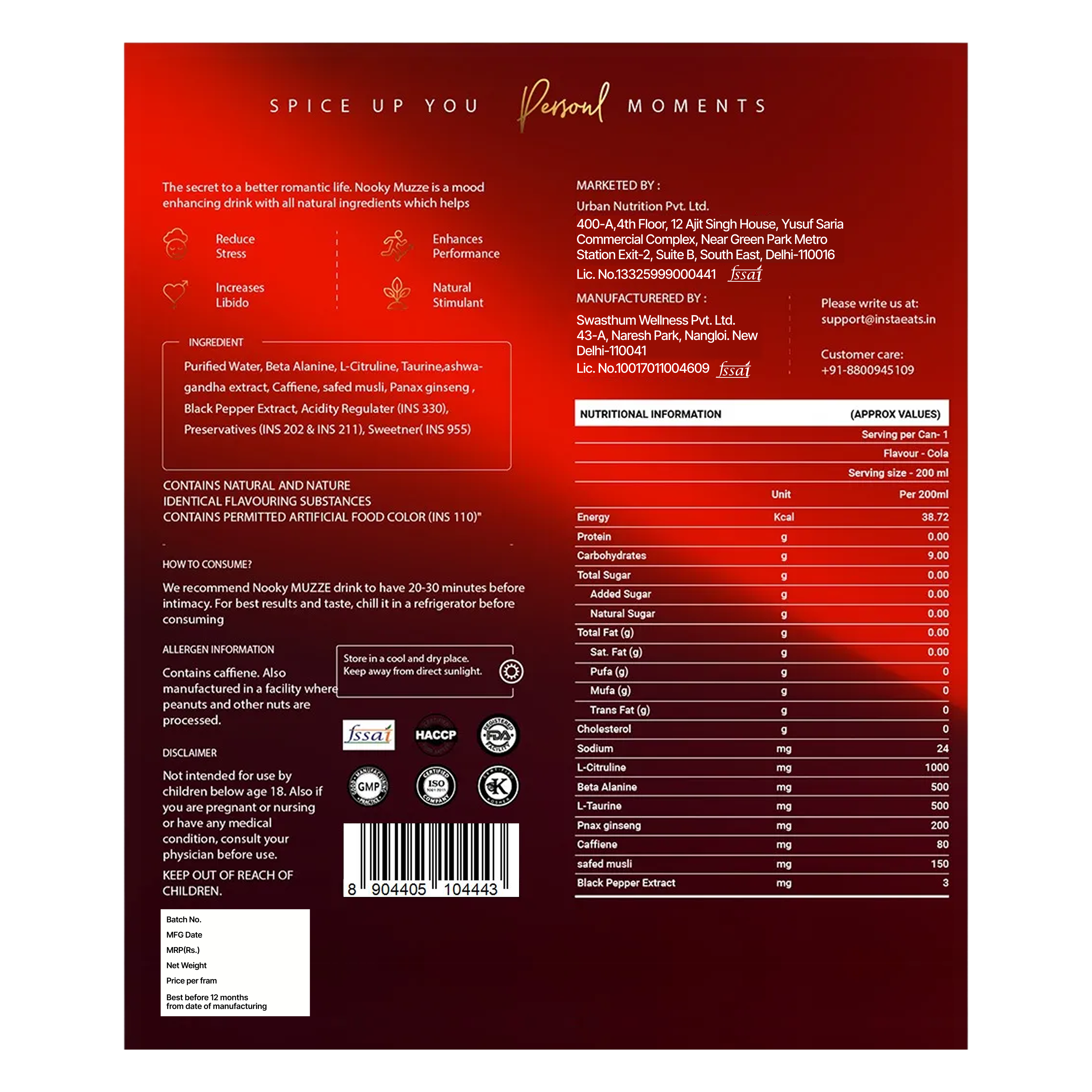Nooky Muzze - Aphrodisiac  Mood Drink for Couples