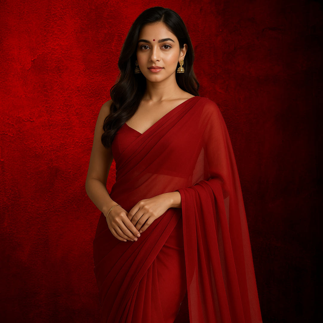 Red Georgette Saree