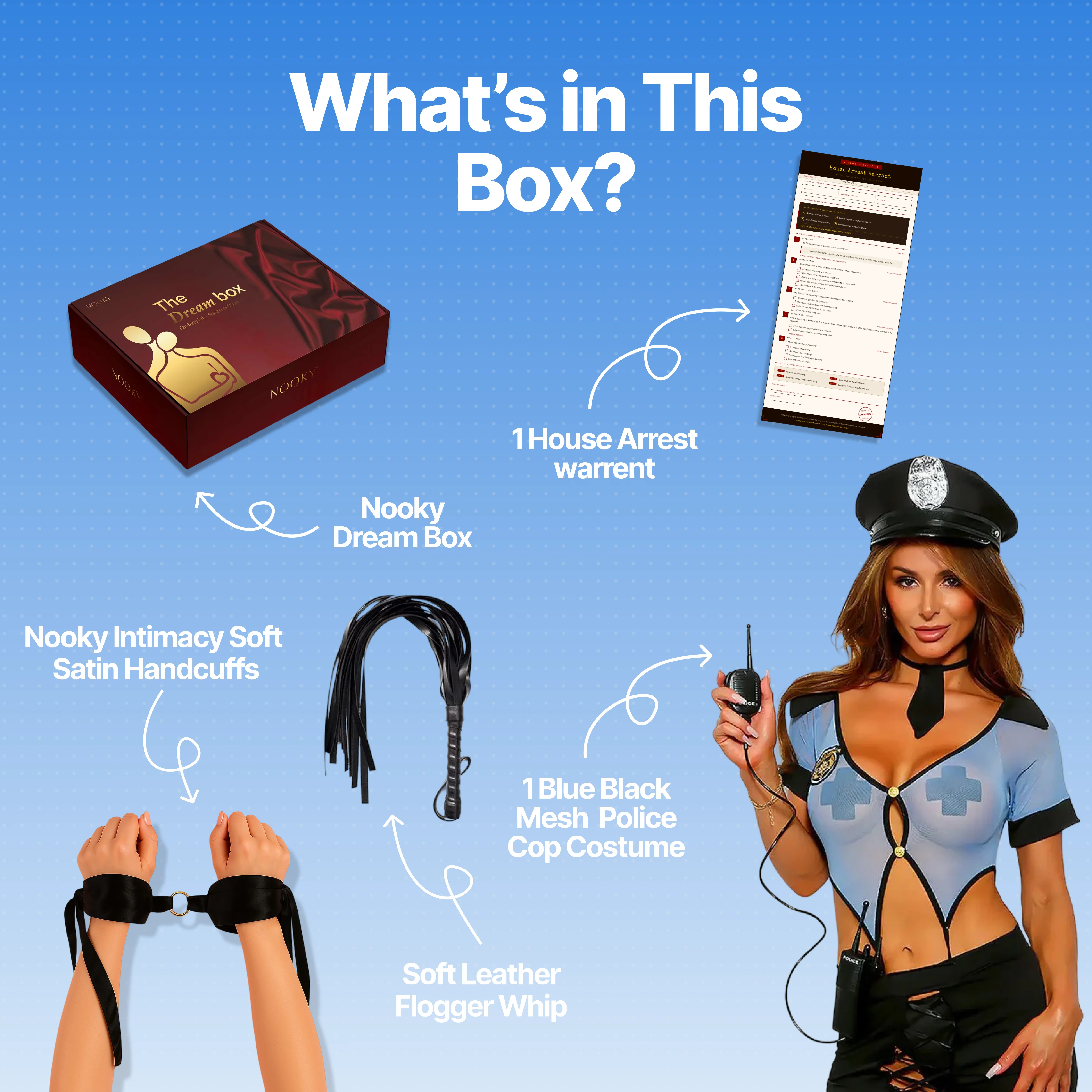 Nooky Ms. Police Tonight | 4-in-1 Date Night Gift Kit for Couples