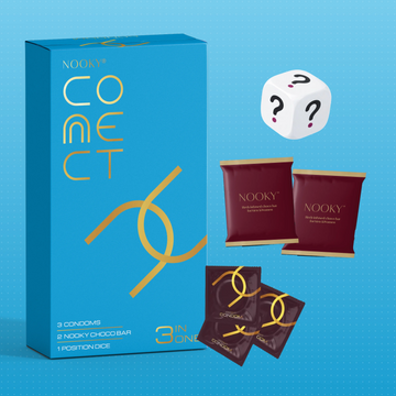 Nooky Connect 3-in-1 Condom Kit | Chocolate + Dice
