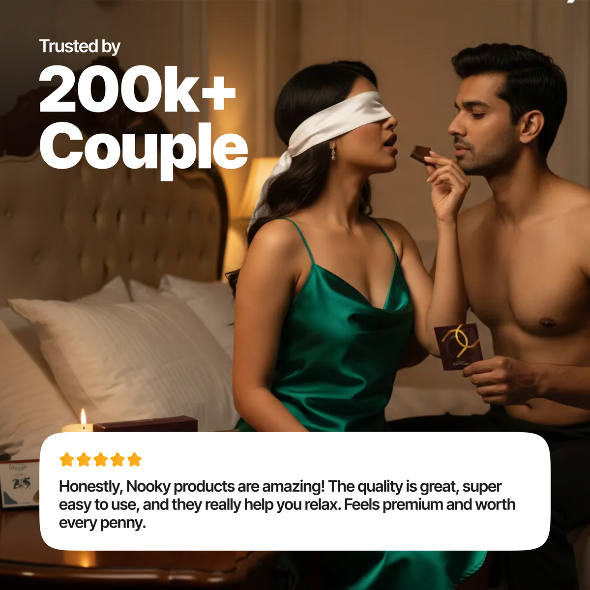 Connect Condoms Nooky Connect 3-in-1 Condom Kit | Chocolate+Blindfold