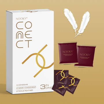 Nooky Connect 3-in-1 Condom Kit | Chocolate+Feather
