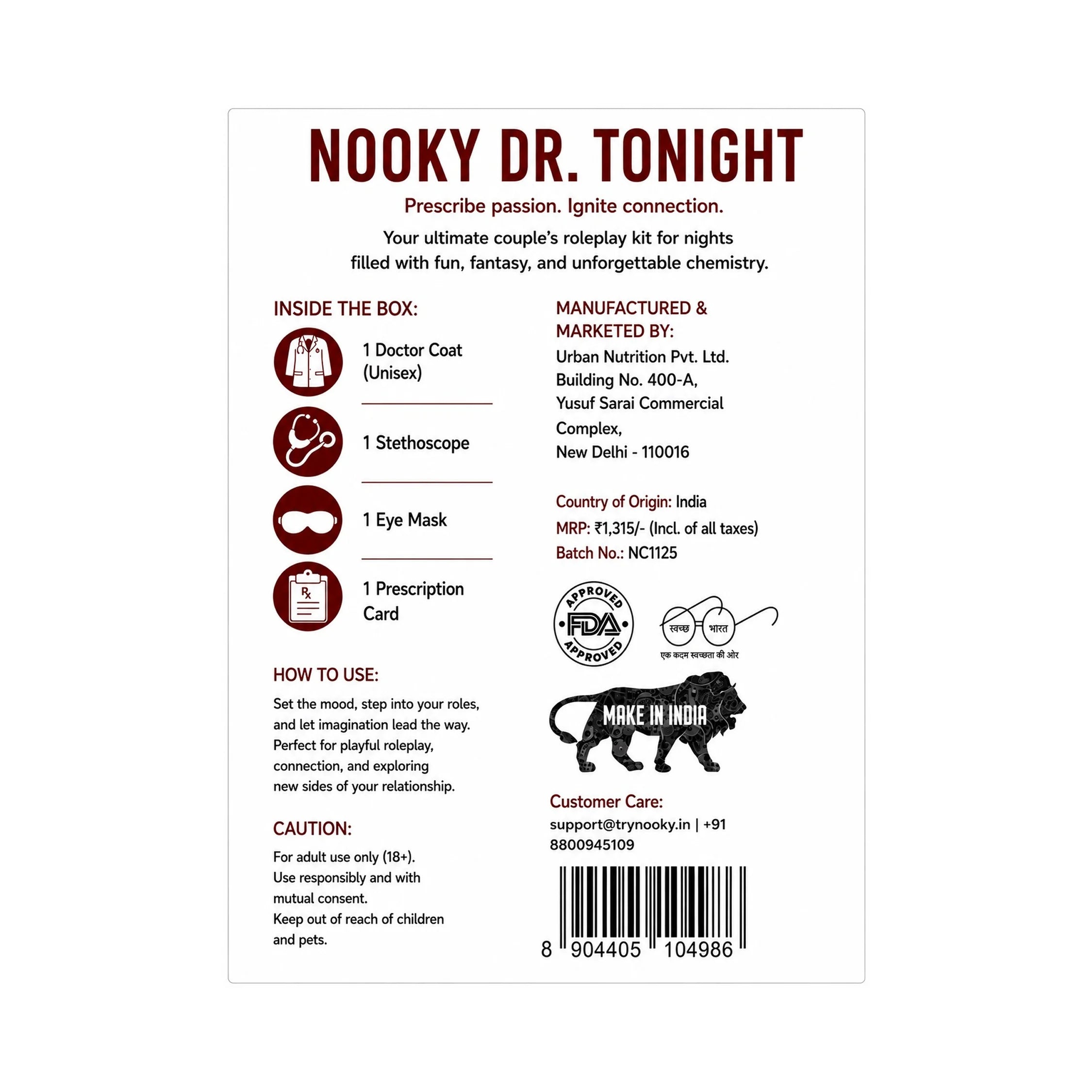 Nooky Dr. Tonight Dream Box | 5-in-1 Date Night Kit for Couples