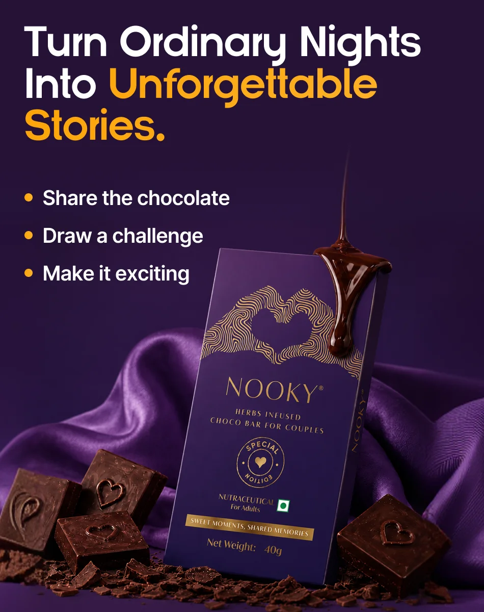 Nooky Special Edition Gift kit | Herb Infused Choco Bar for Couples + Naughty Task Cards