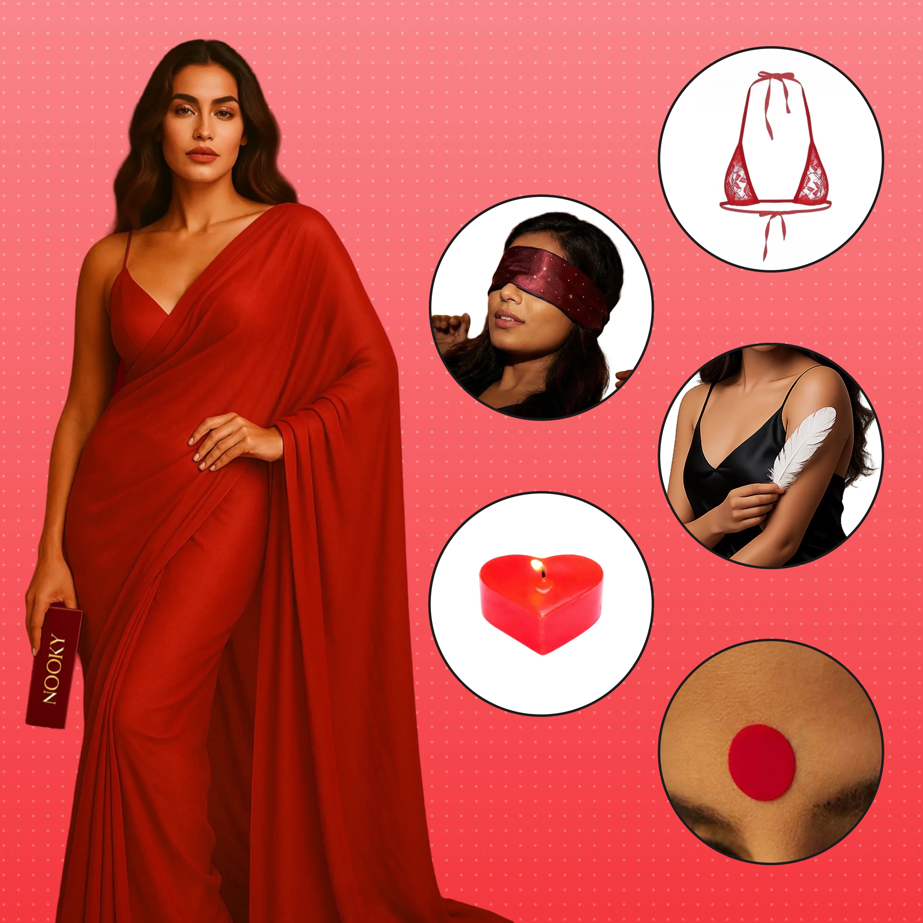 Nooky Ms. Saree Tonight | 6-in-1 Date Night Gift Kit for Couples