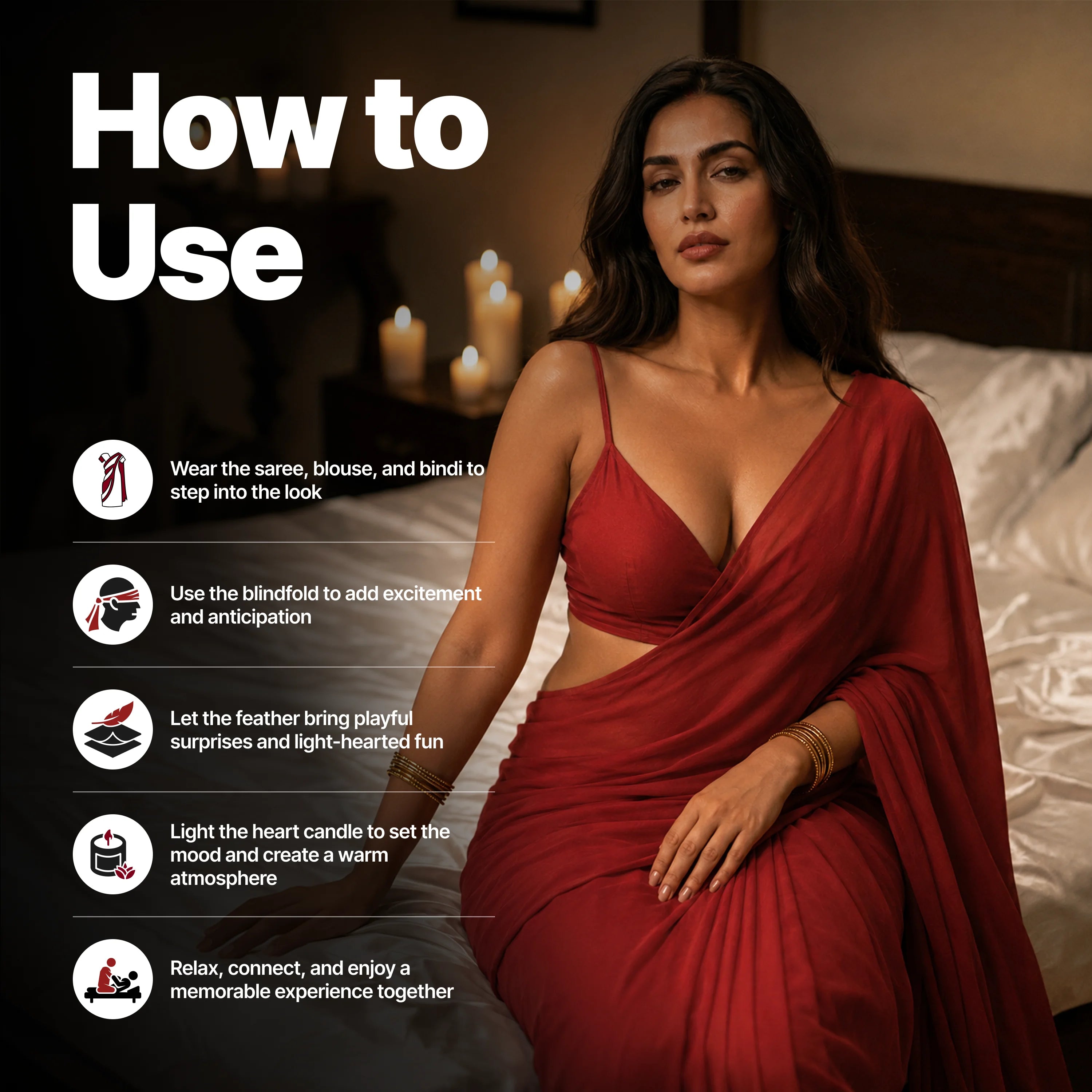 Nooky Ms. Saree Tonight | 6-in-1 Date Night Gift Kit for Couples