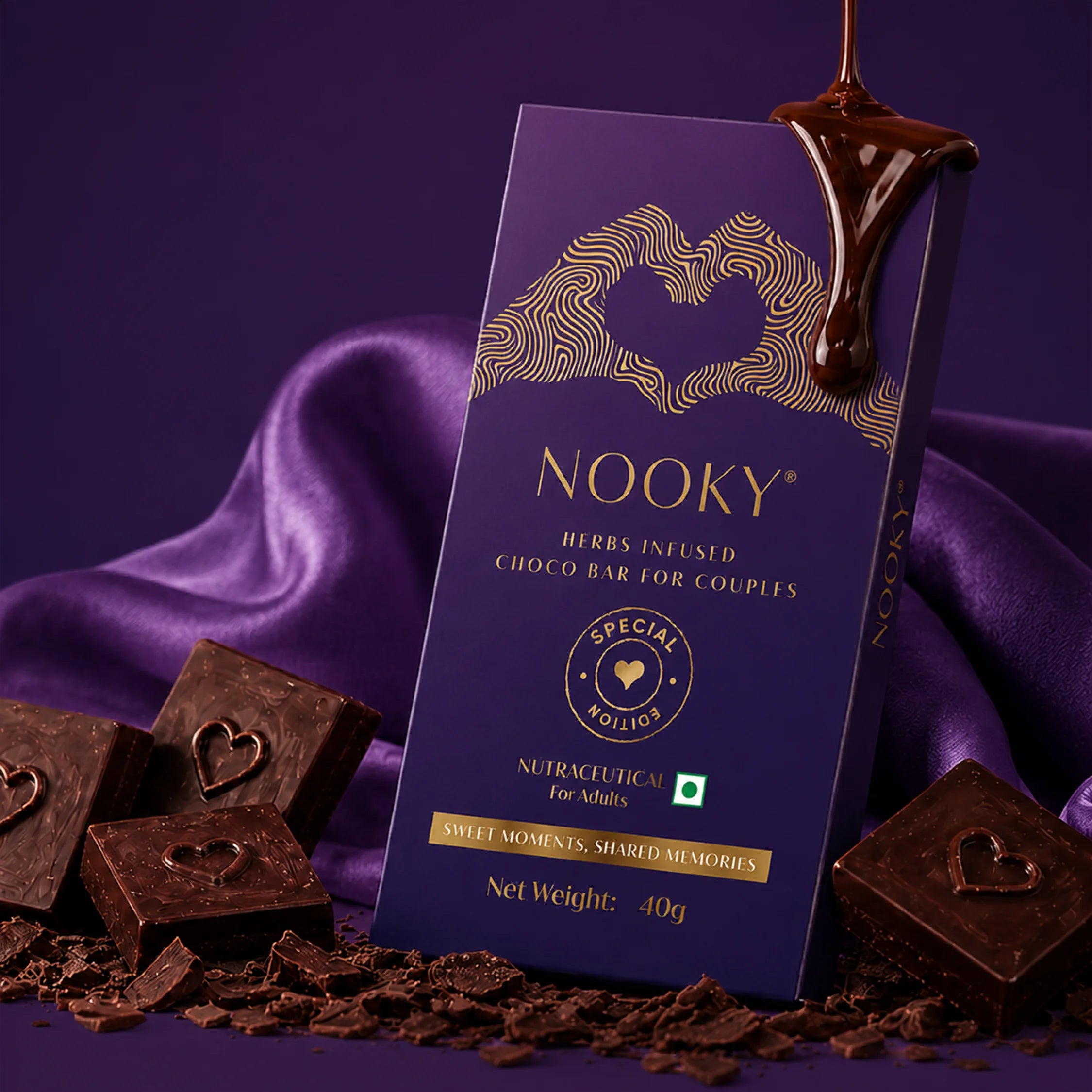 Nooky Special Edition Gift kit | Herb Infused Choco Bar for Couples + Naughty Task Cards