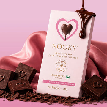 Nooky Valentine Edition Gift kit | Herb Infused Choco Bar for Couples + Saucy Cards