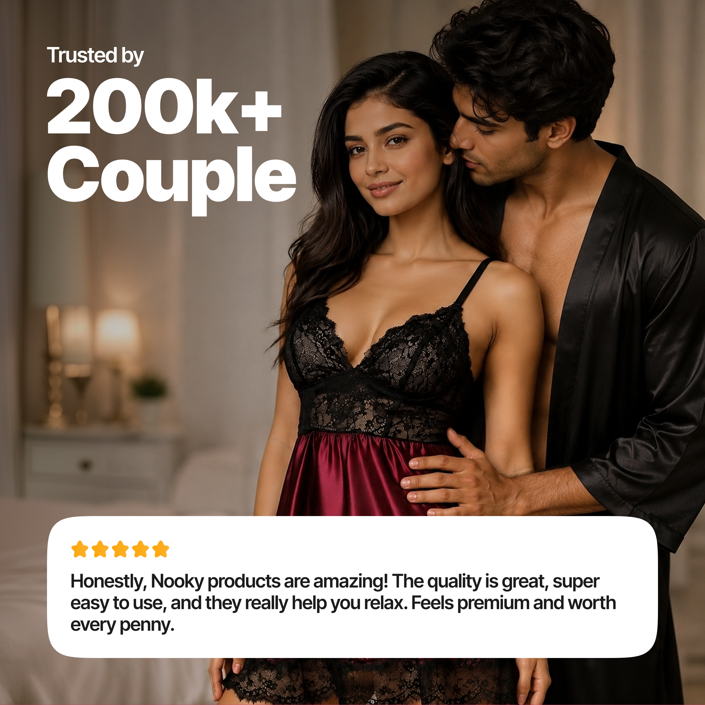 Nooky Babydoll Maroon Tonight | 4-in-1 Date Night Kit