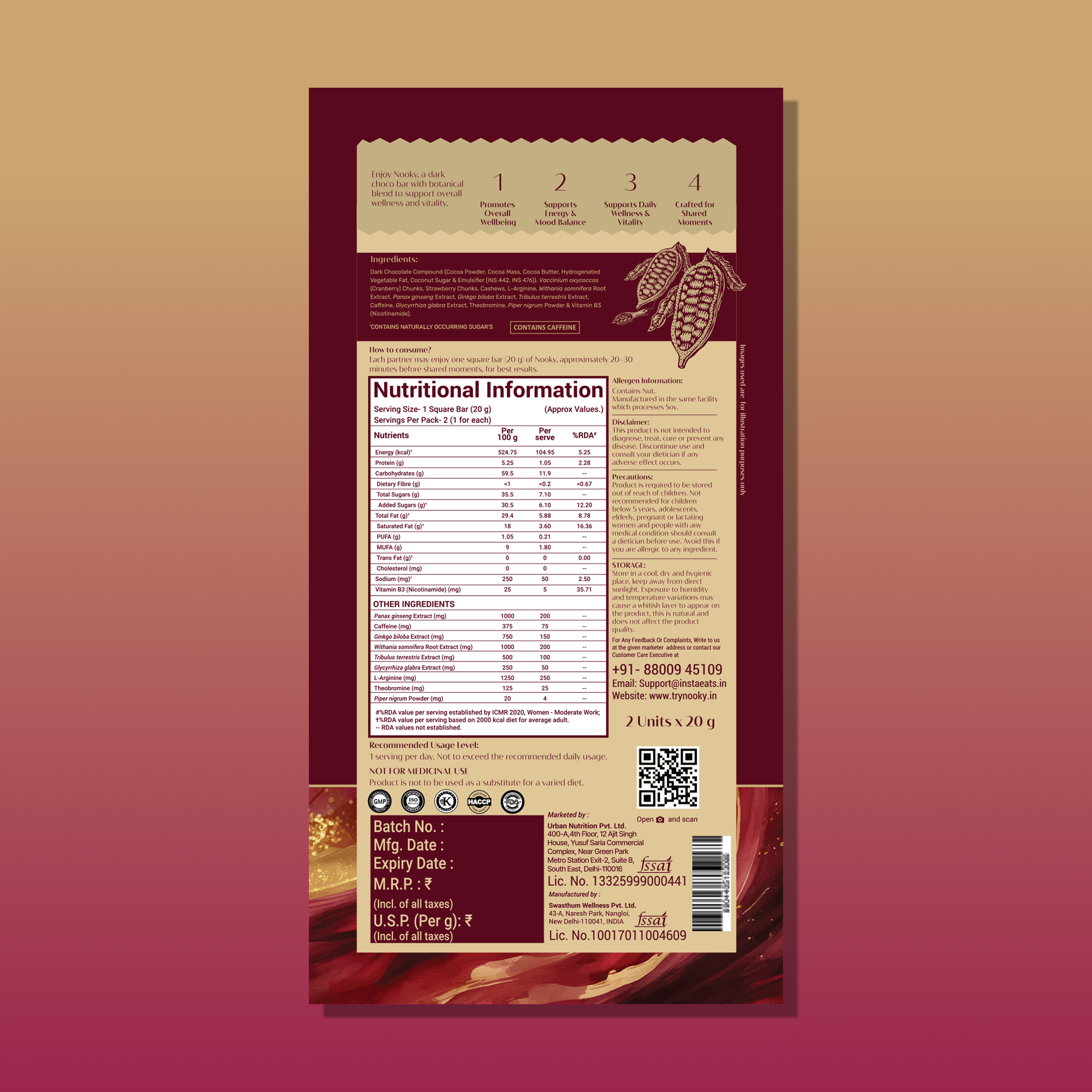 Herb Infused Choco Bar for Couples