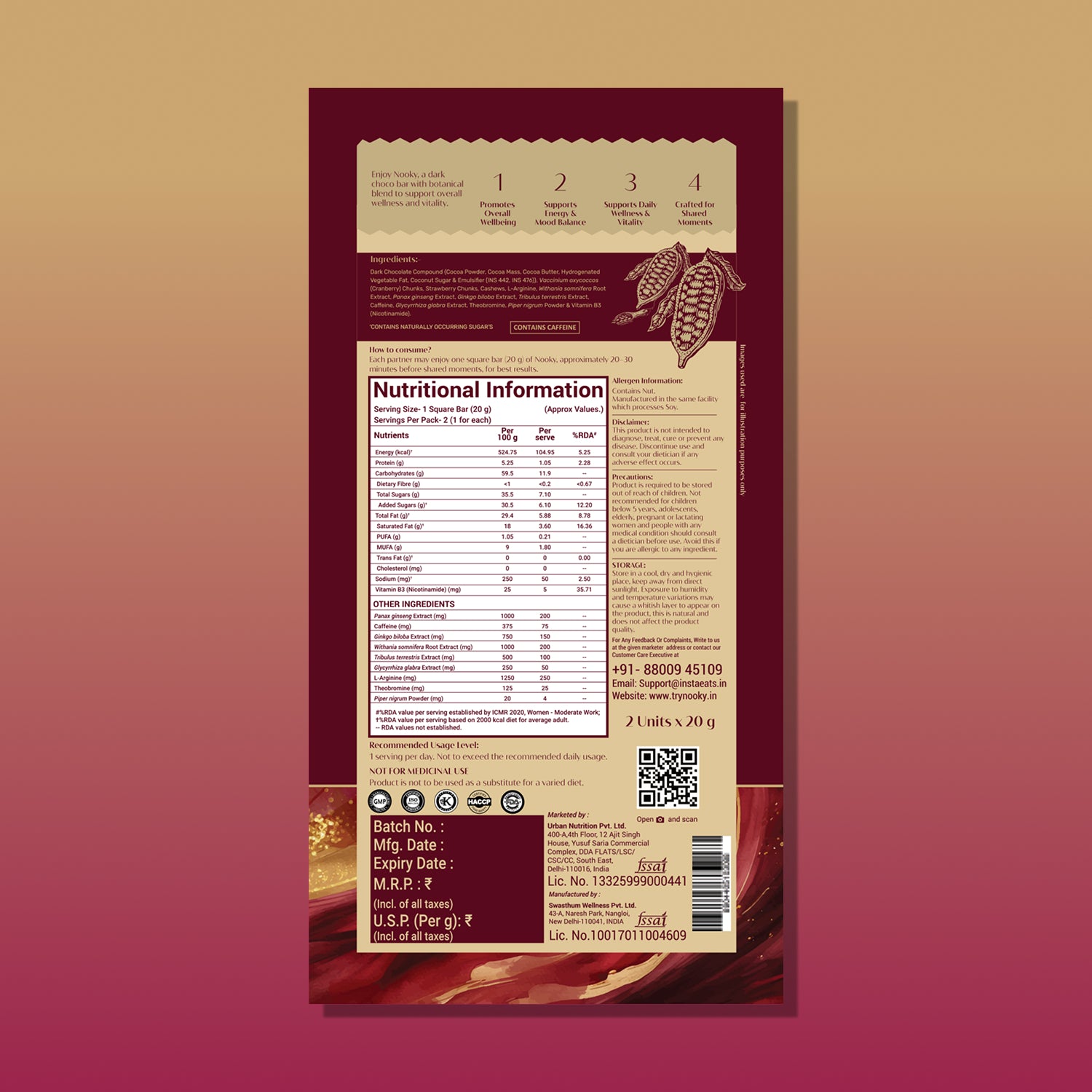 Herb Infused Choco Bar for Couples