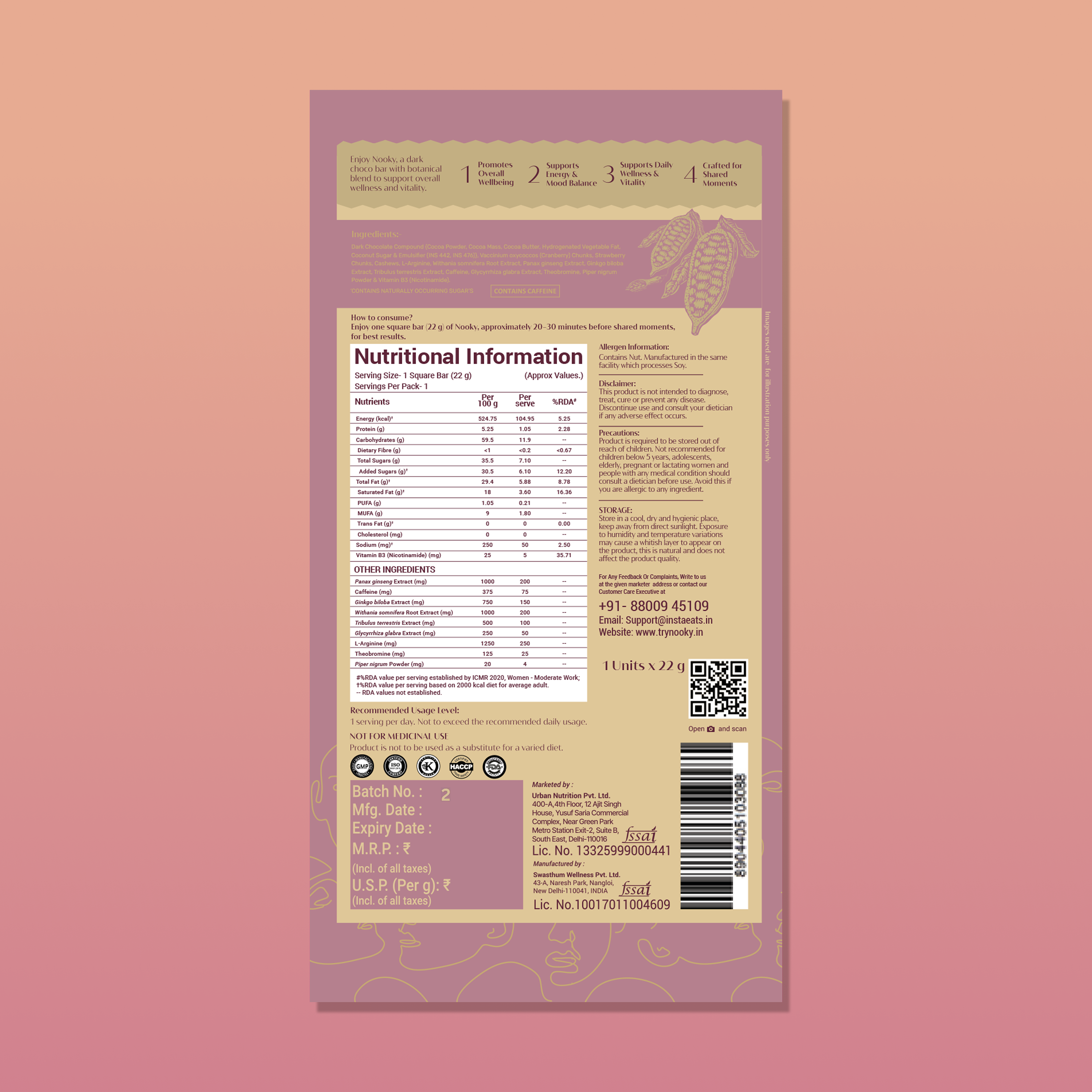 Herb Infused Choco Bar for Women