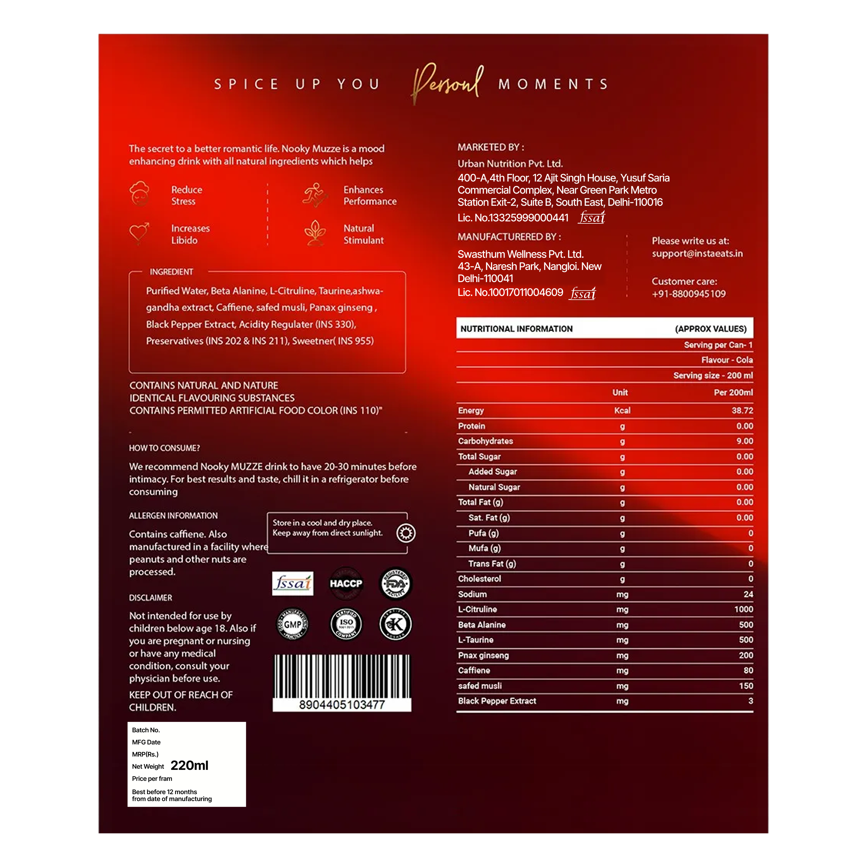 Herb Infused Drink for Men &  Women