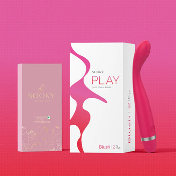 Nooky Blush 2-in-1 Play Kit | Pulse Women’s Massager + Herb Infused Choco Bar for Women