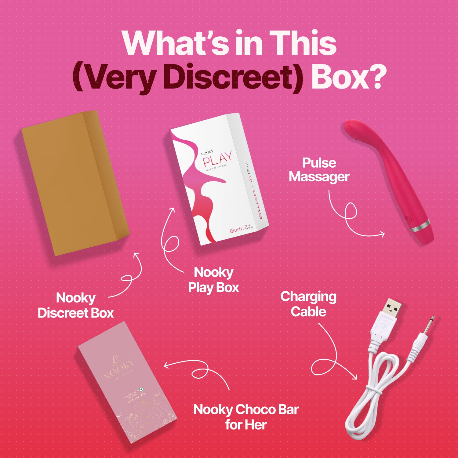 Nooky Blush 2-in-1 Play Kit | Pulse Women’s Massager + Herb Infused Choco Bar for Women
