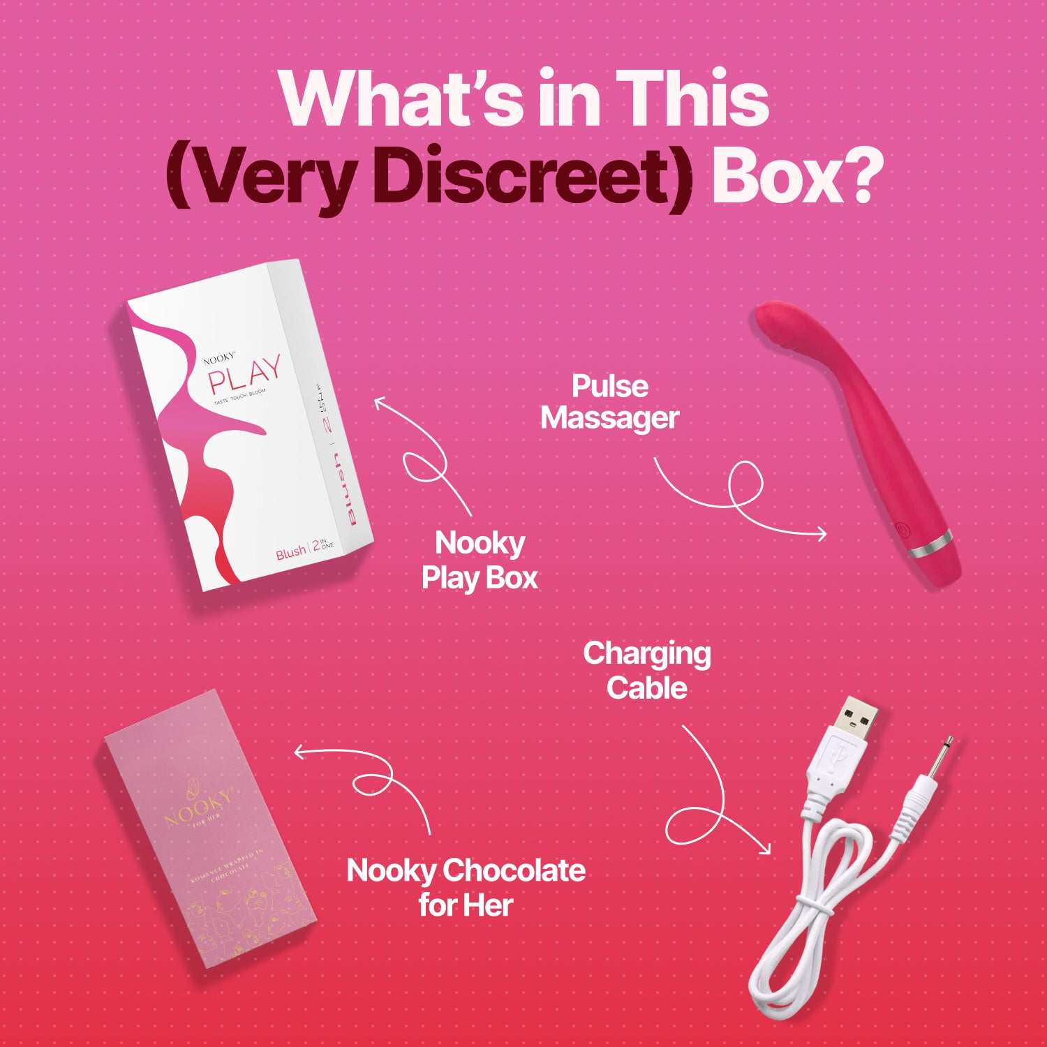 Nooky Blush 2-in-1 Play Kit | Pulse Women’s Massager + Intimacy Chocolate for Her