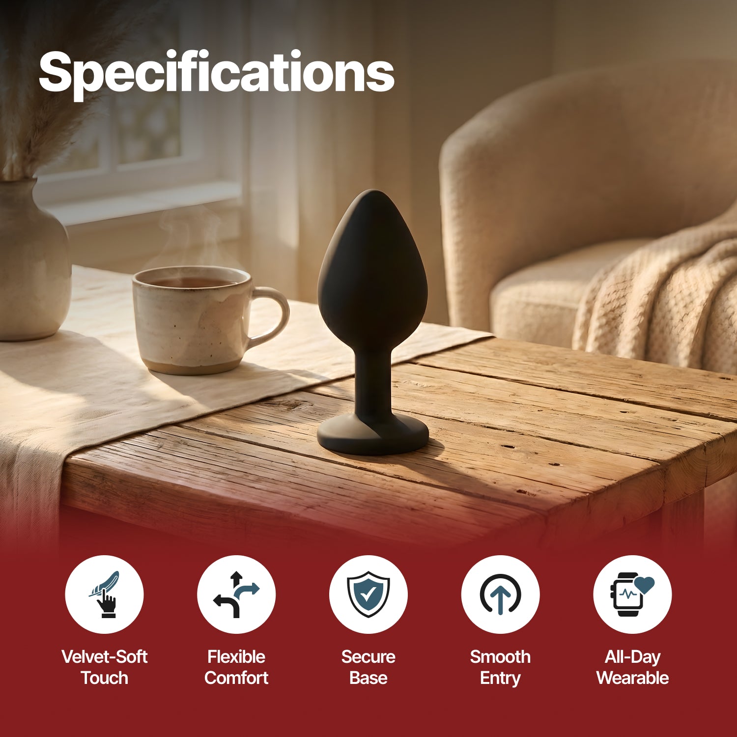 Nooky Crave 2-in-1 Play Kit | Core Butt Plug for Couples + Mini Bite Intimacy Chocolate