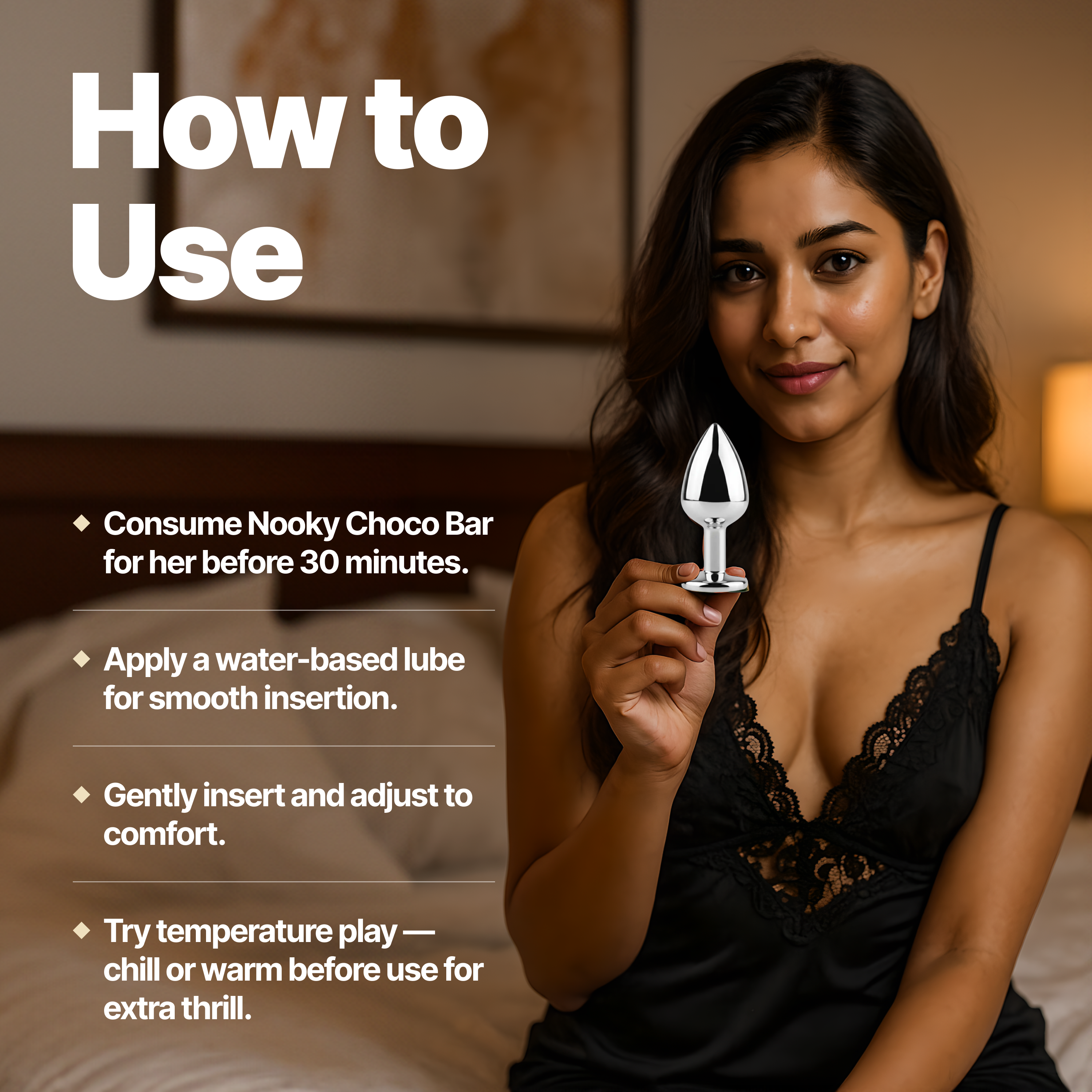 Nooky Tempt 2-in-1 Play Kit | Keystone Butt Plug for Couples + Mini Bite Herb Infused Choco Bar for Men & Women