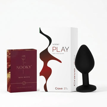 Nooky Crave 2-in-1 Play Kit | Core Butt Plug for Couples + Mini Bite Intimacy Chocolate
