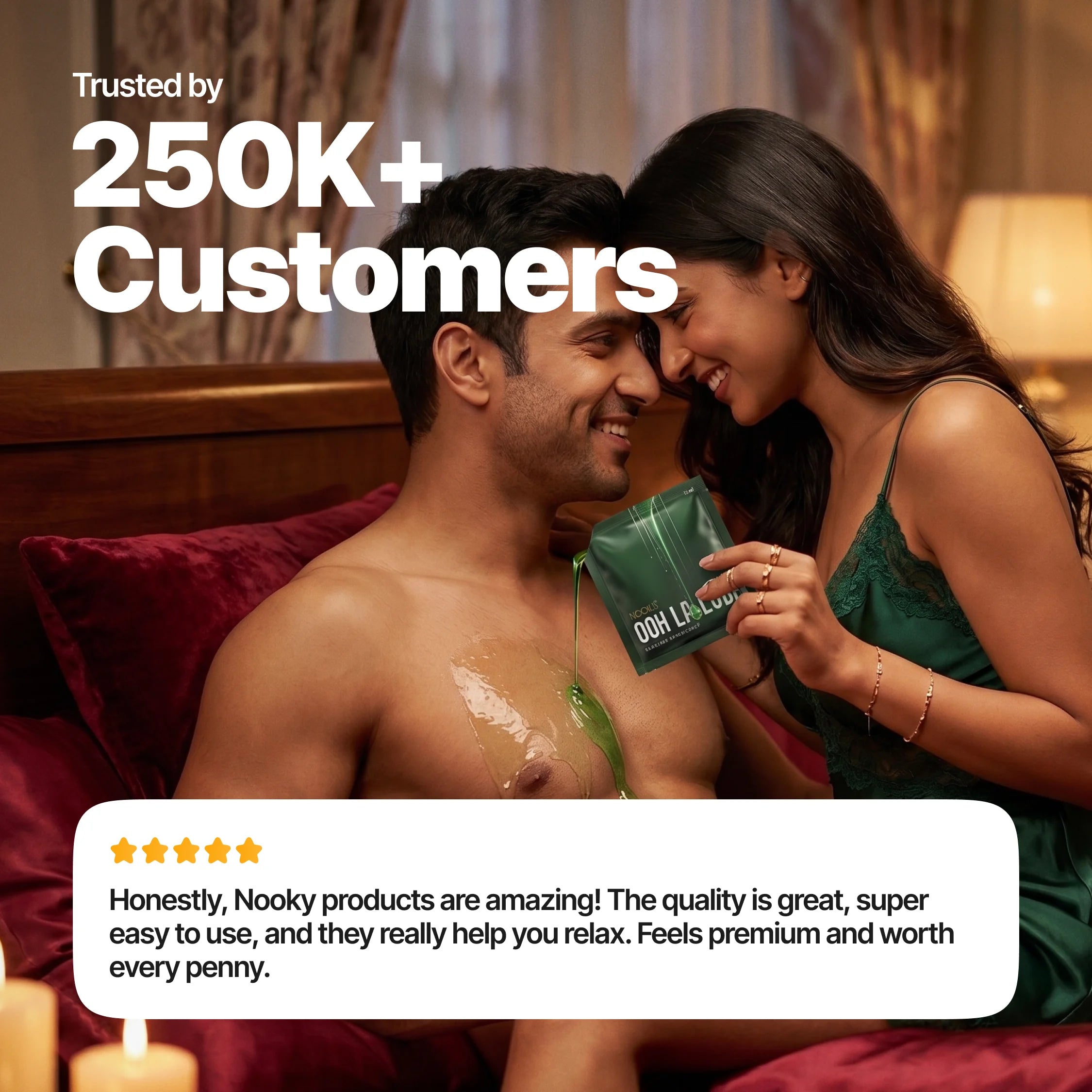 Nooky Ooh la lube - 3-in-1 Natural Lube Sachet | Water based |safe for Oral Intimacy
