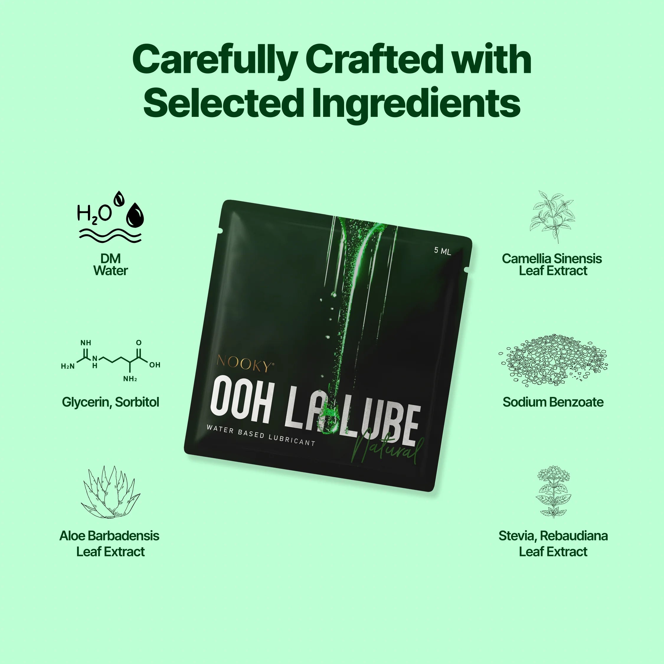 Nooky Ooh la lube - 3-in-1 Natural Lube Sachet | Water based |safe for Oral Intimacy