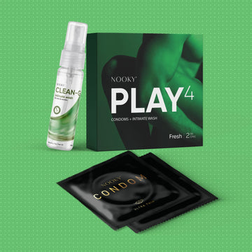 Nooky Fresh-2-In- 1 Ultra thin Condom kit | Natural Intimate Wash + Condoms