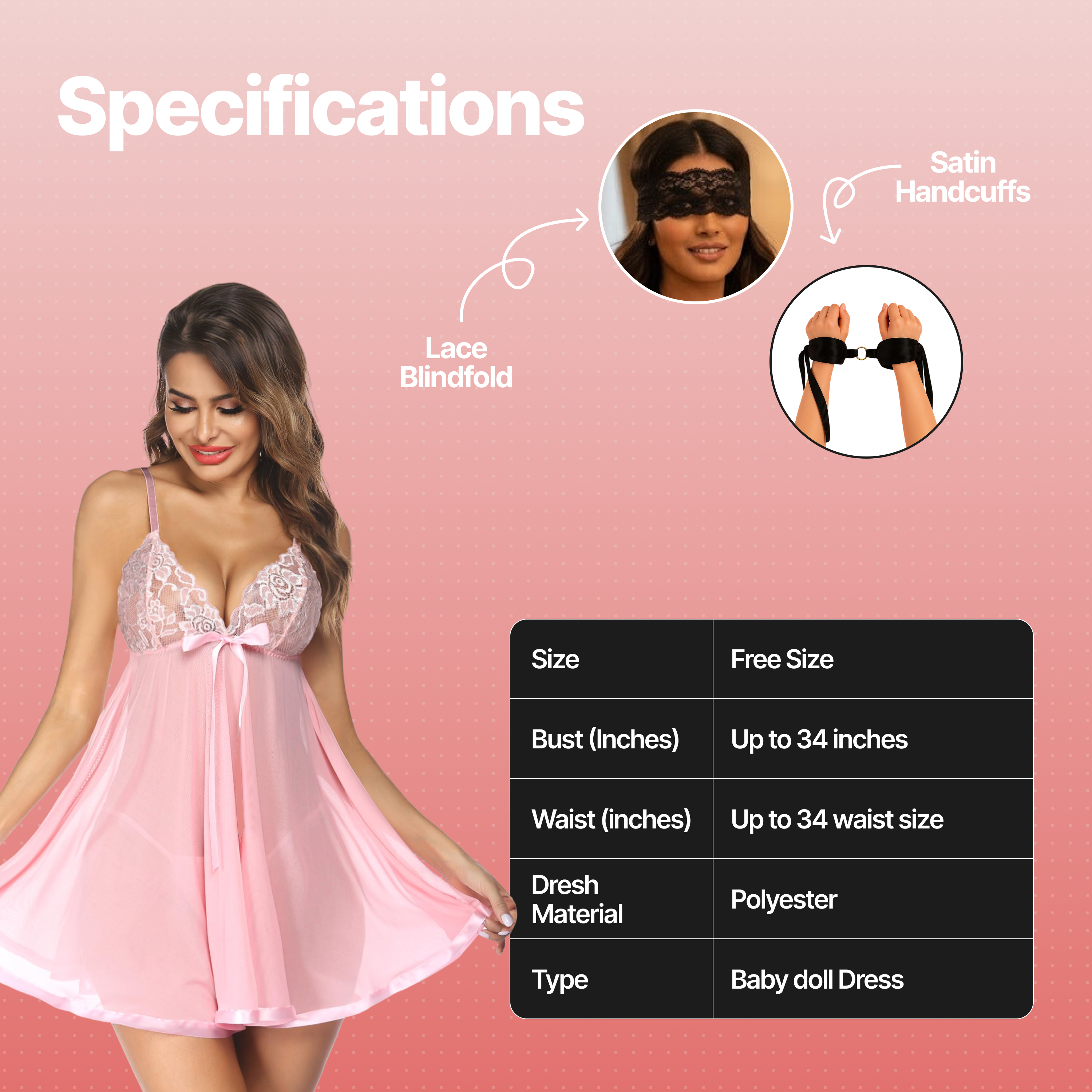 Nooky Babydoll Pink Tonight | 4-in-1 Date Night Gift Kit for Couples