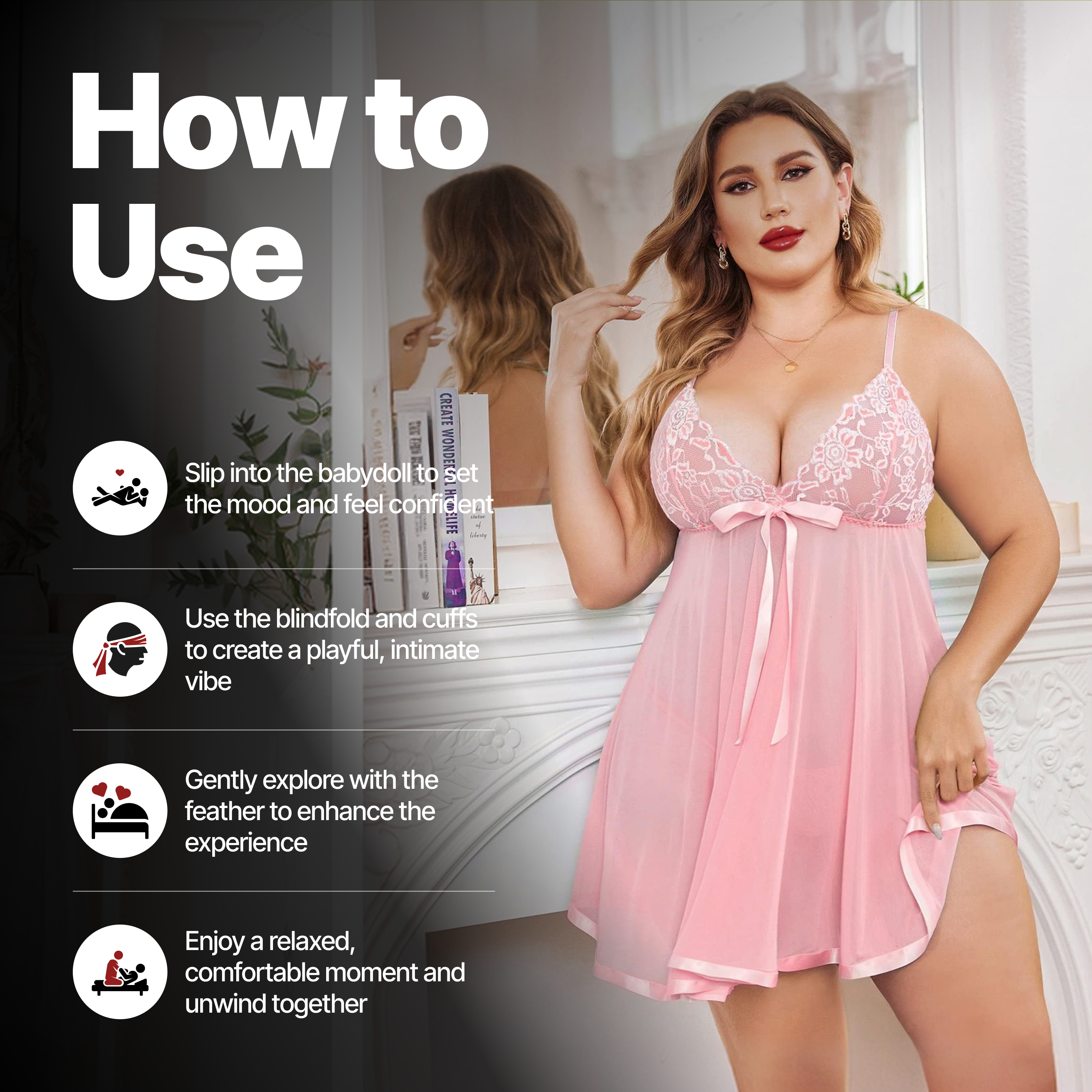 Nooky Babydoll Pink Tonight | 4-in-1 Date Night Gift Kit for Couples