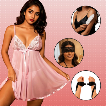 Nooky Babydoll Pink Tonight | 4-in-1 Date Night Gift Kit for Couples