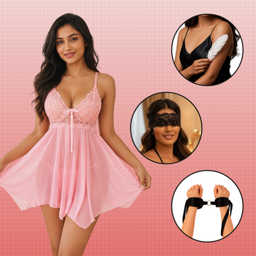 Nooky Babydoll Pink Tonight | 4-in-1 Date Night Gift Kit for Couples