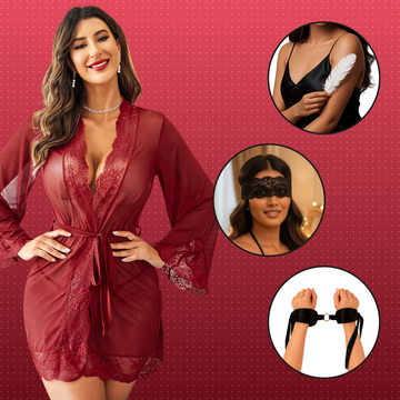 Nooky Babydoll Bridal Kimono Tonight | 4-in-1 Date Night Gift Kit for Couples